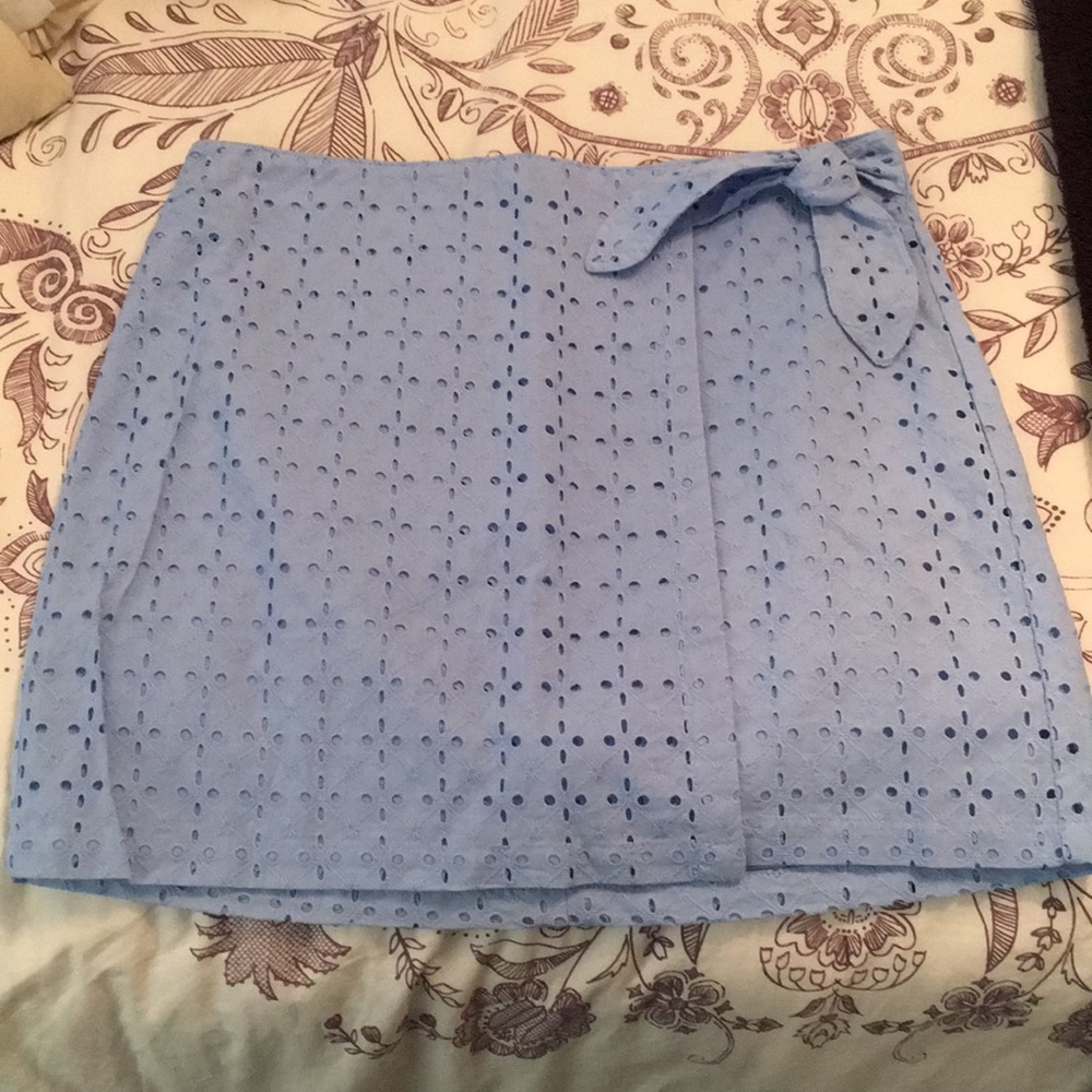 Powder Blue Eyelet Skirt NWT